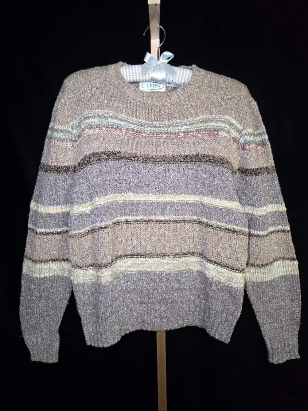 VTG 80's DOSA by Mariea Kim L/S Brown/Cream Sweater M